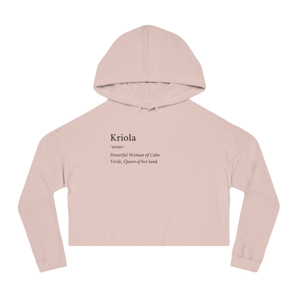 "Kriola," Cropped, Hooded Sweatshirt