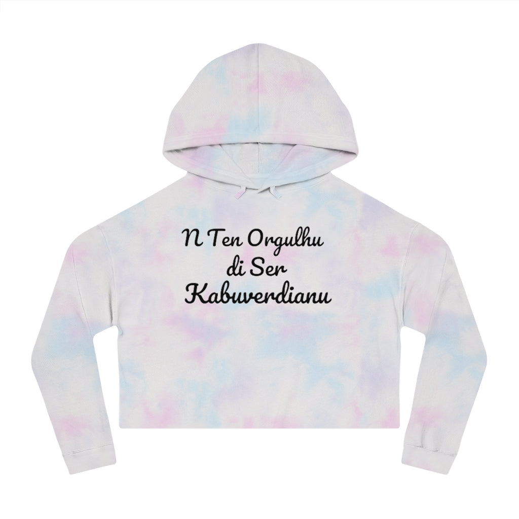 "N Ten Orgulhu di Ser Kaboverdianu" cropped Hooded Sweatshirt