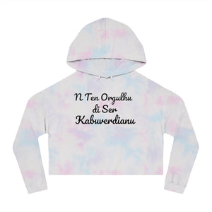 "N Ten Orgulhu di Ser Kaboverdianu" cropped Hooded Sweatshirt