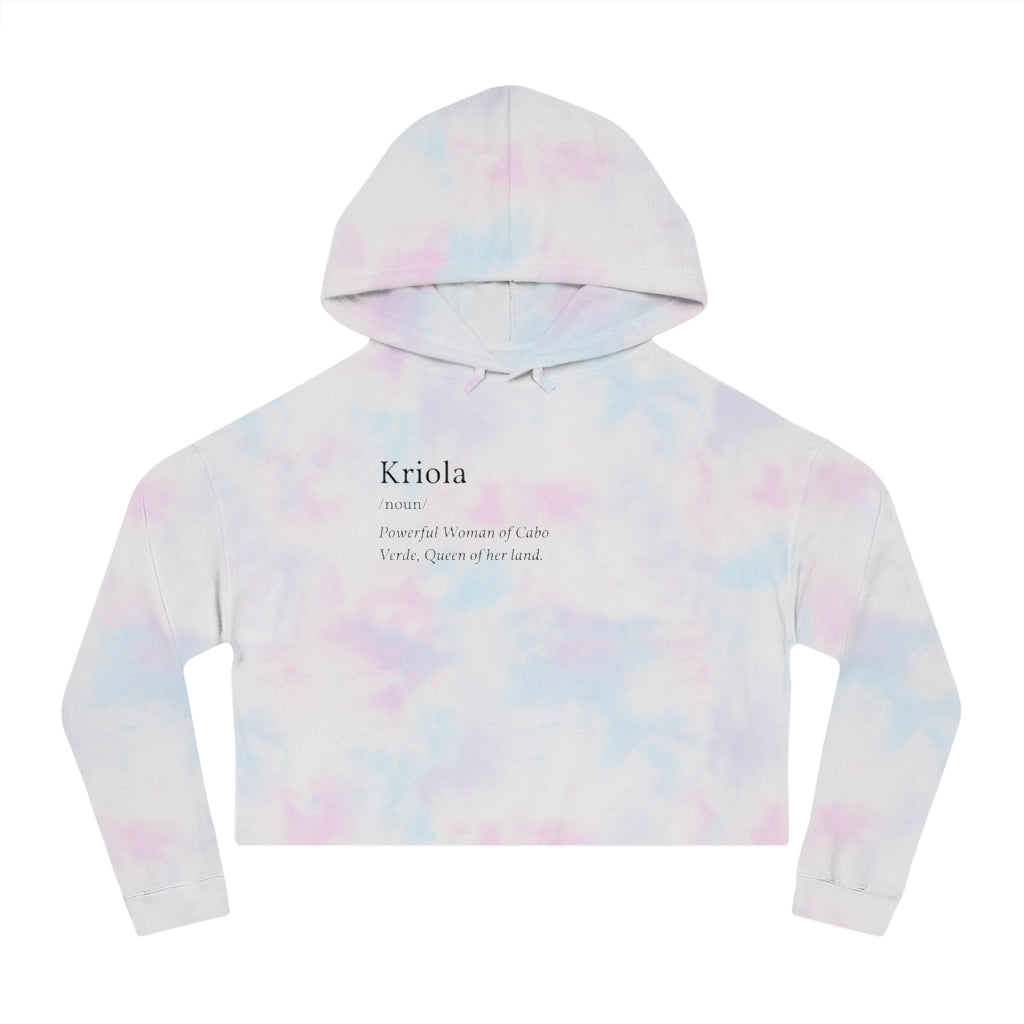 "Kriola," Cropped, Hooded Sweatshirt