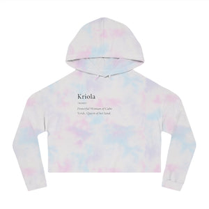 "Kriola," Cropped, Hooded Sweatshirt