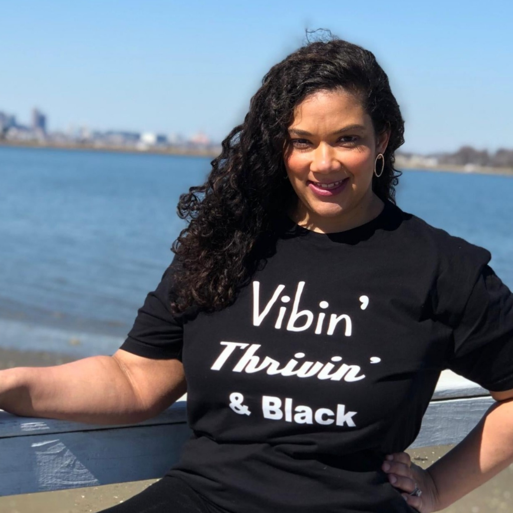 "Vibin Thrivin Black," T-shirt