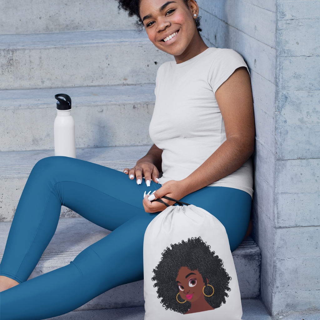 "Afro Love Girl" Outdoor Drawstring Bag