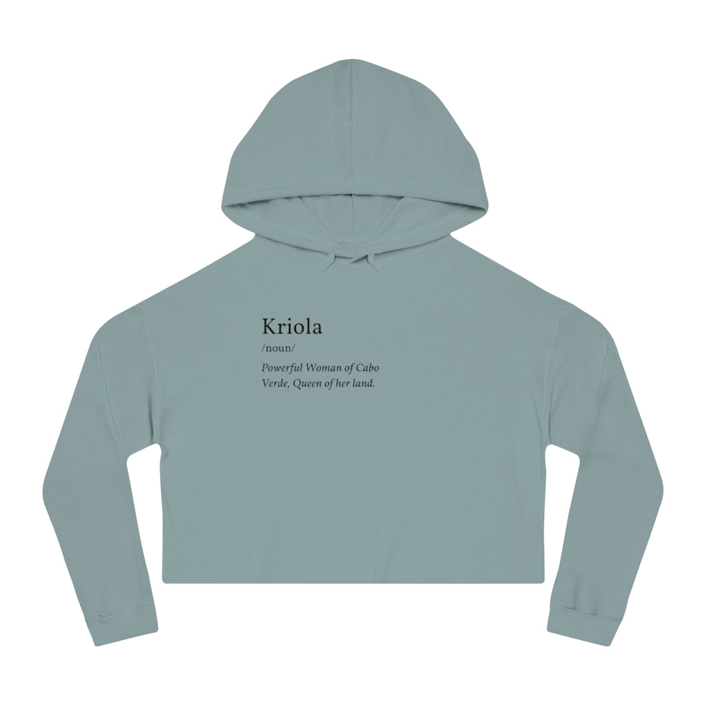 "Kriola," Cropped, Hooded Sweatshirt