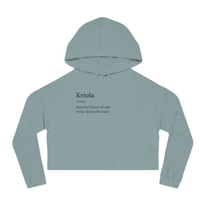 "Kriola," Cropped, Hooded Sweatshirt